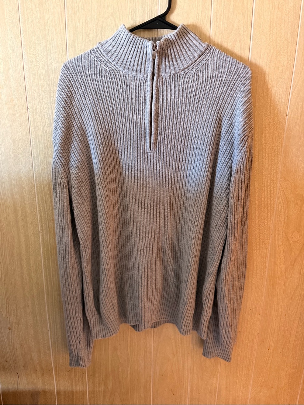 Calvin Klein Men's Ribbed Half-Zip Sweater - Taupe Gray